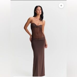 NWT Sasha Therese Amara Maxi Dress Brown